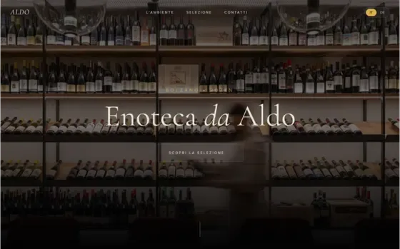 Sito web Enoteca da Aldo, enoteca e wine bar di degustazione — progetto Aura Web Studio