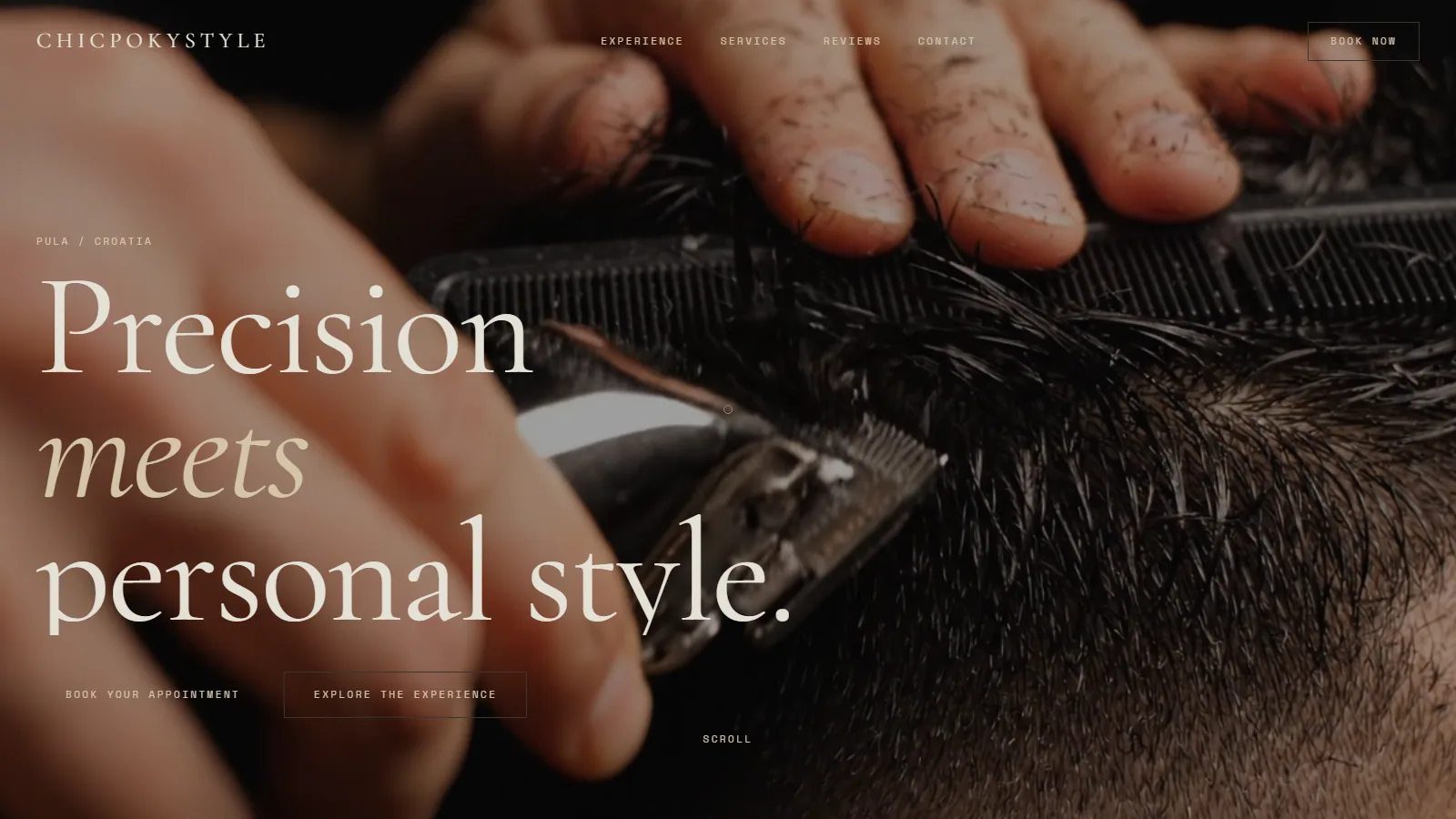 Sito web ChicPokyStyle, barber studio a Pola in Croazia — progetto Aura Web Studio