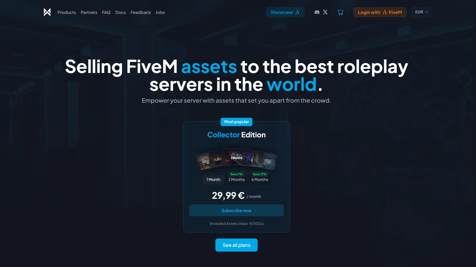Shop online MXC Store Markz3D per asset e mappe di server roleplay — progetto Aura Web Studio