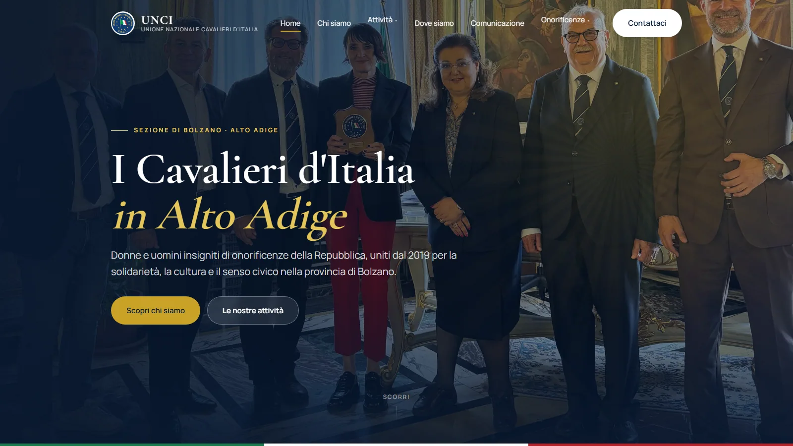 Sito web UNCI Unione Nazionale Cavalieri d'Italia, redesign istituzionale — progetto Aura Web Studio